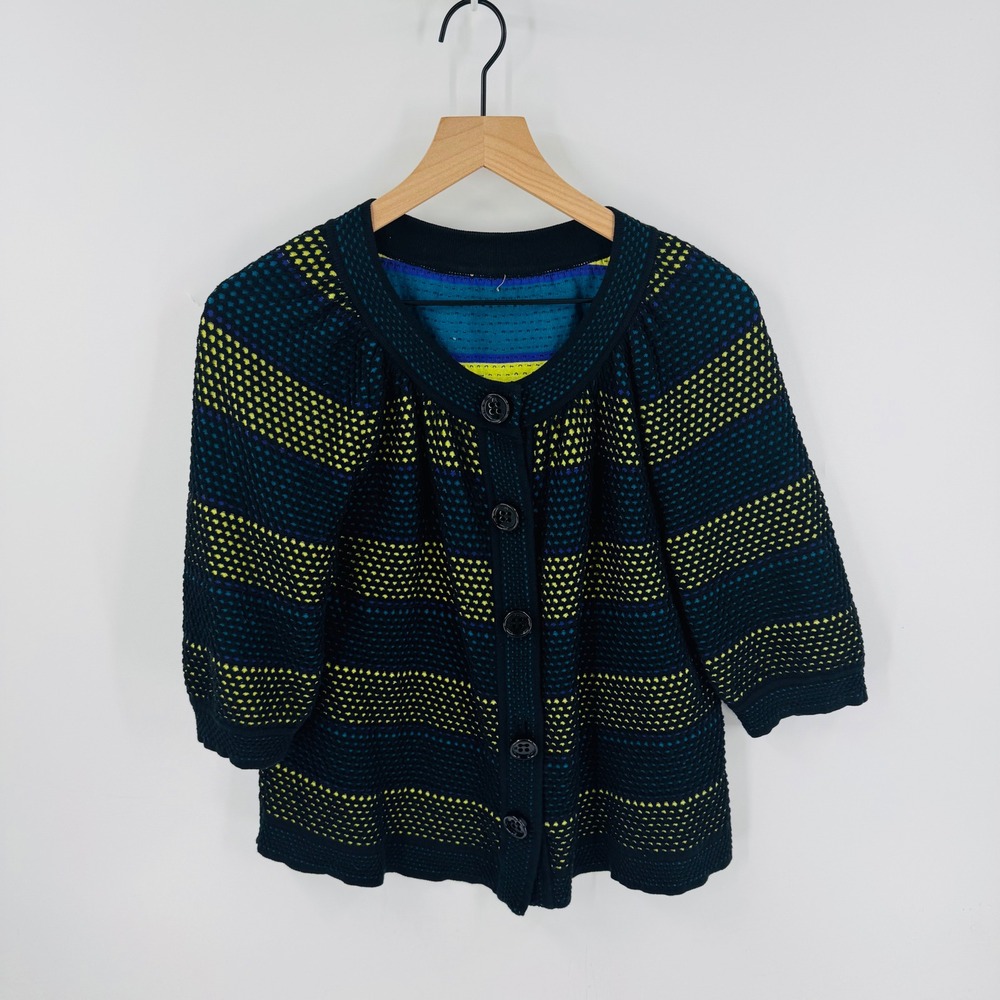 Missoni Y2K Sheer‎ Overlay Knit Cropped Cardigan Size M Statement Maximalist